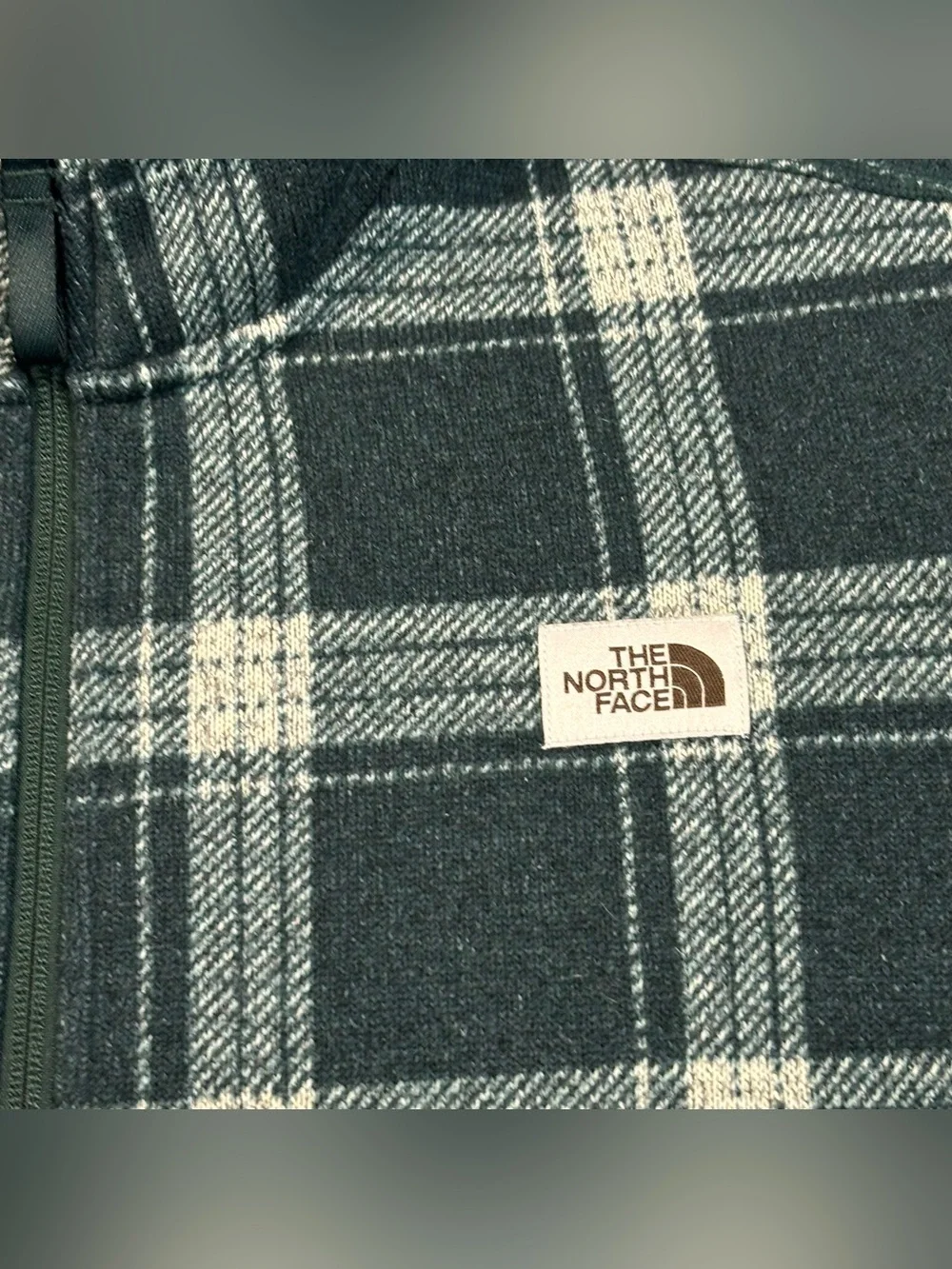 The North Face Fleece Pullover Mens XL Green Plaid 1/4 Zip Jacket Shacket Gorp